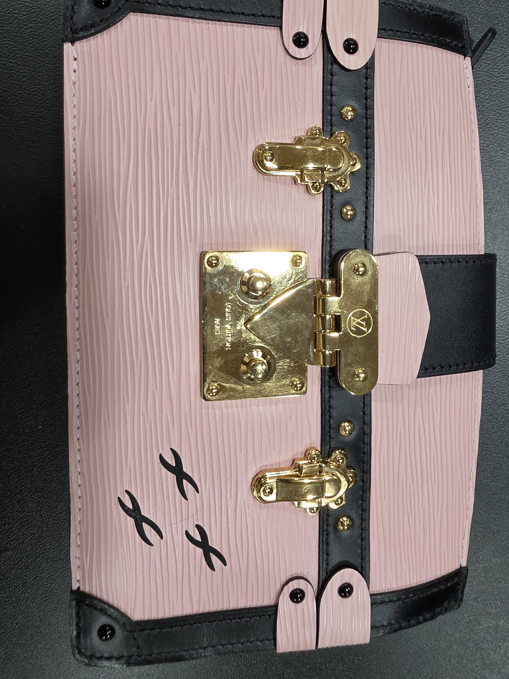 Louis Vuitton Trunk Clutch in Rose Ballerine Epi Leather W/Crossbody Strap COA - Picture 6 of 8
